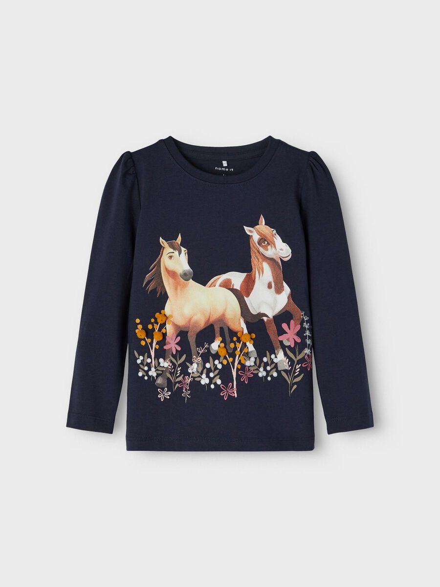 name it HESTEPRINT LANGÆRMET T-SHIRT, Dark Sapphire, highres - 13191879_DarkSapphire_003.jpg