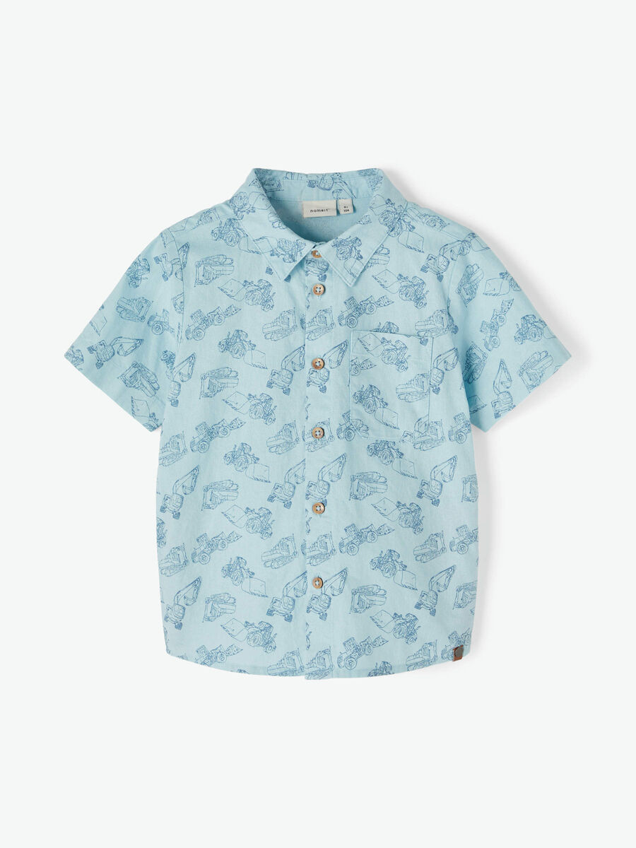 Name it SHORT-SLEEVED COTTON SHIRT, Dusty Blue, highres - 13187433_DustyBlue_003.jpg