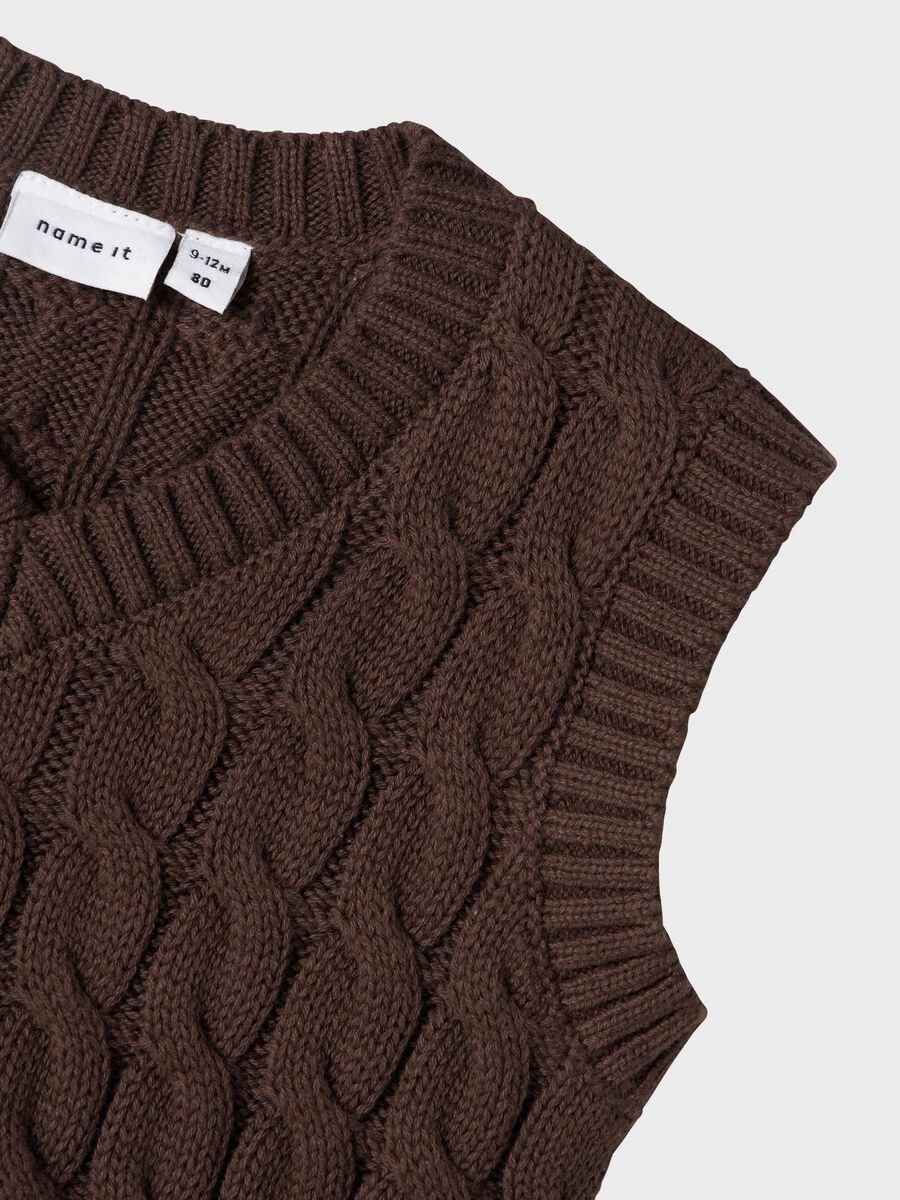 Carousel image - ORGANIC COTTON KNITTED VEST, Bracken | 3