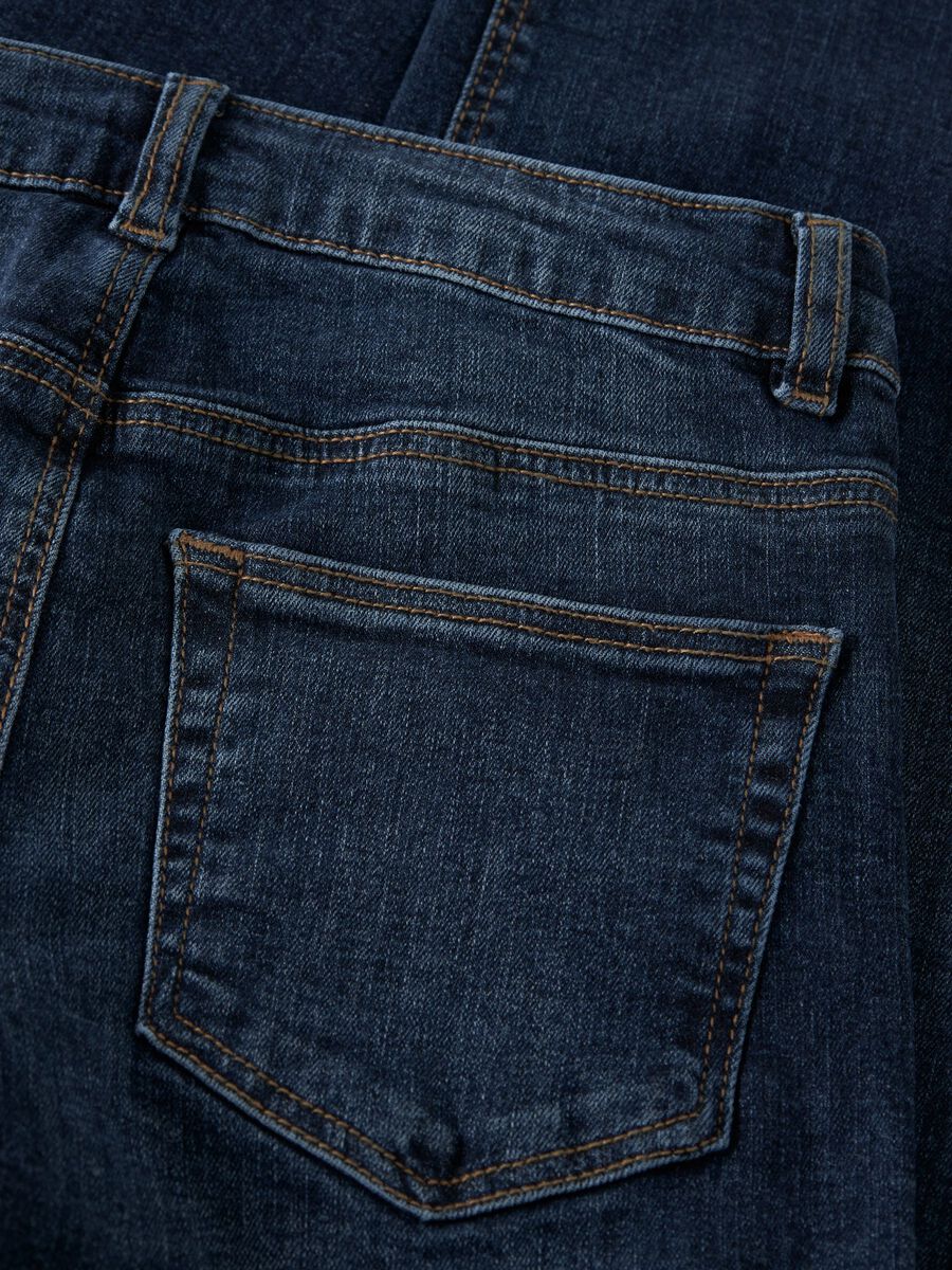 Carousel image - LOW WAISTED STRAIGHT LEG JEANS, Dark Blue Denim | 4