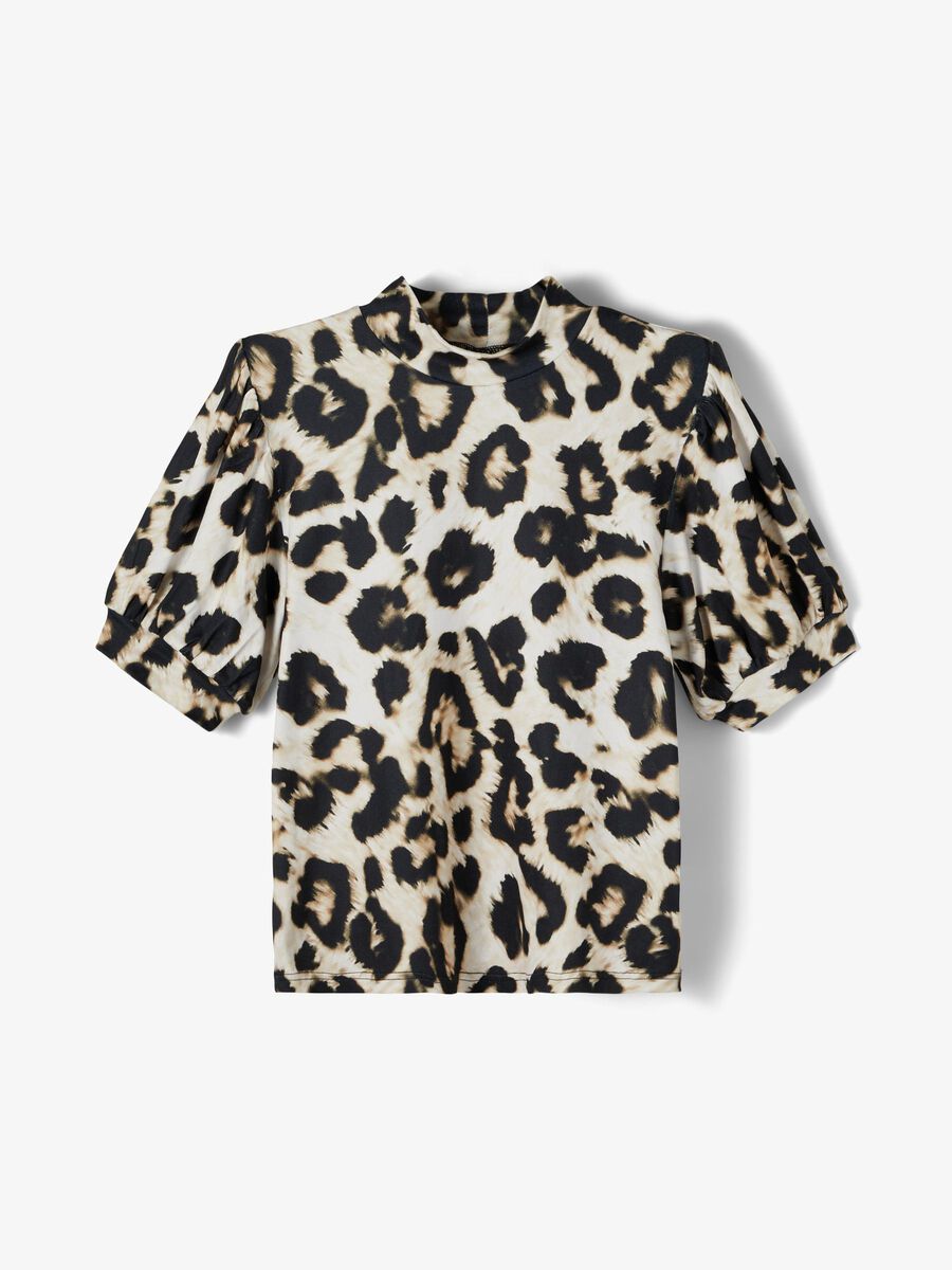 Name it LEOPARD PATTERNED PUFF SLEEVE T-SHIRT, Snow White, highres - 13196086_SnowWhite_003.jpg