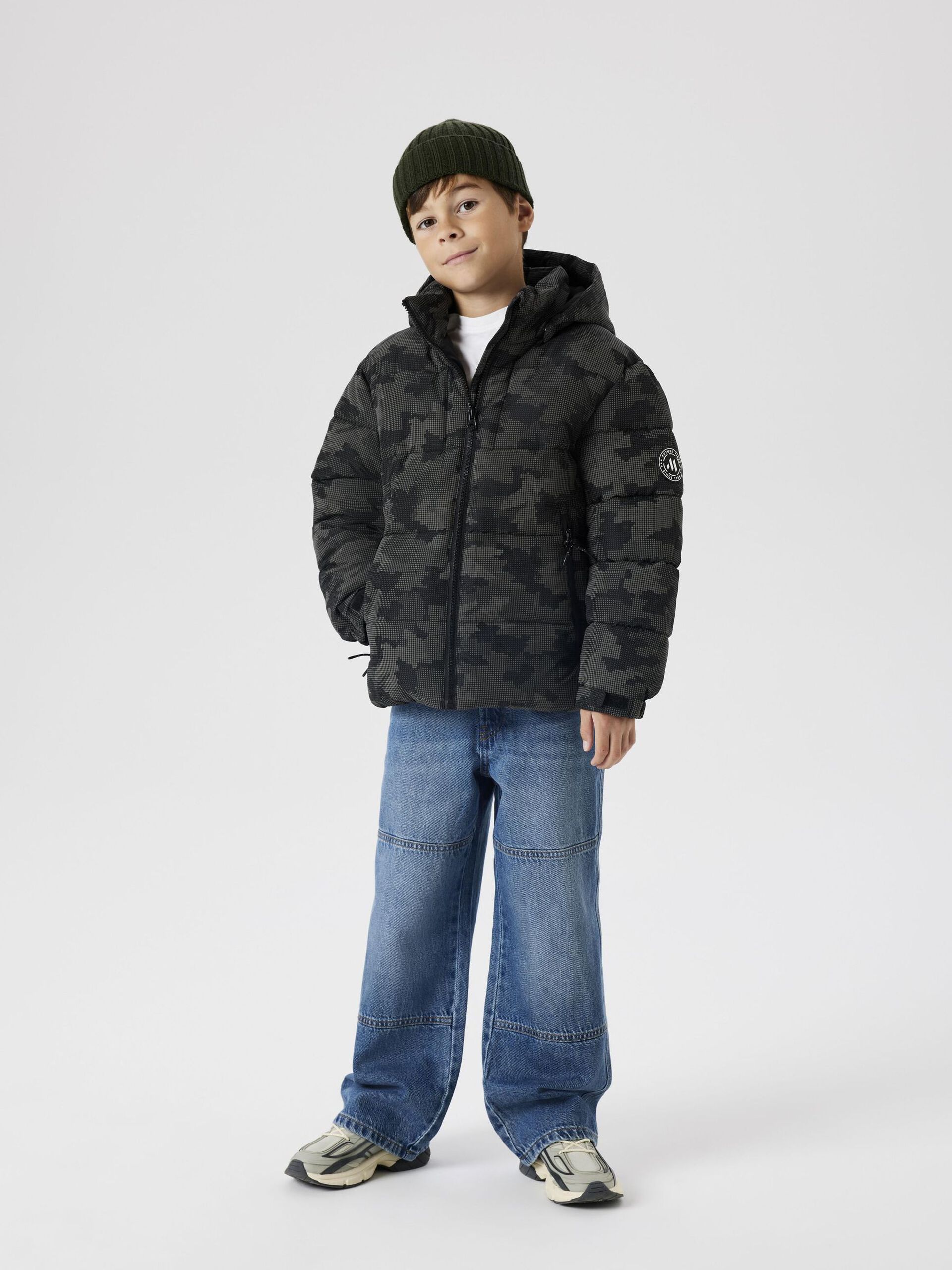 Carousel image - CAMOUFLAGE PUFFER JACKET, Black | 3