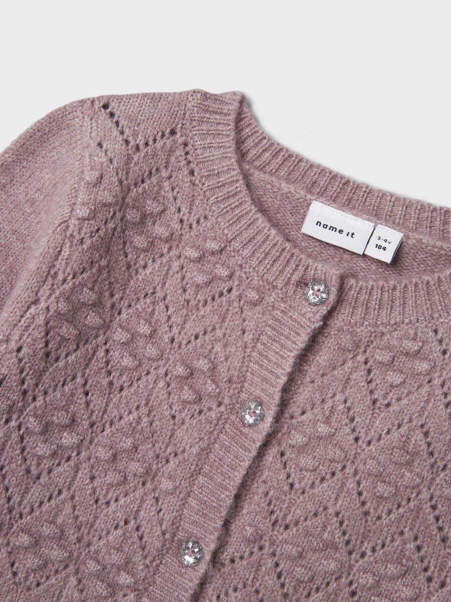 Name it LONG SLEEVED KNITTED CARDIGAN, Elderberry, highres - 13237296_Elderberry_005.jpg