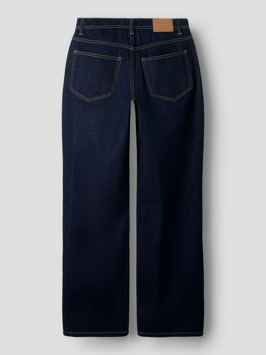 Carousel image 3 HIGHT WAIST WIDE LEG JEANS, Dark Blue Denim
