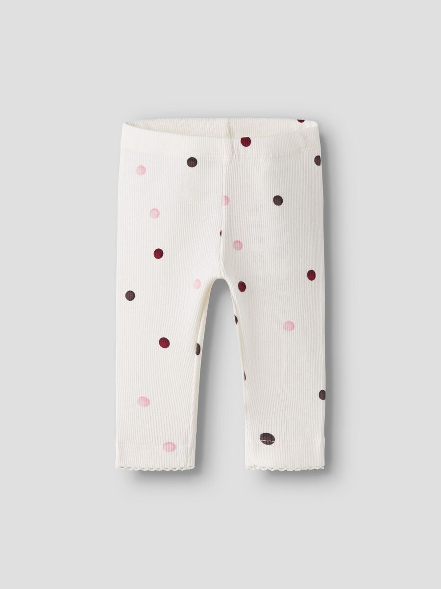 Product carousel image - ORGANIC COTTON LEGGINGS, Antique White | 1