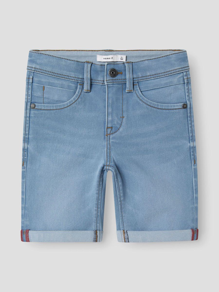 name it SLIM FIT LONG SHORTS, Light Blue Denim, highres - 13150022_LightBlueDenim_003.jpg
