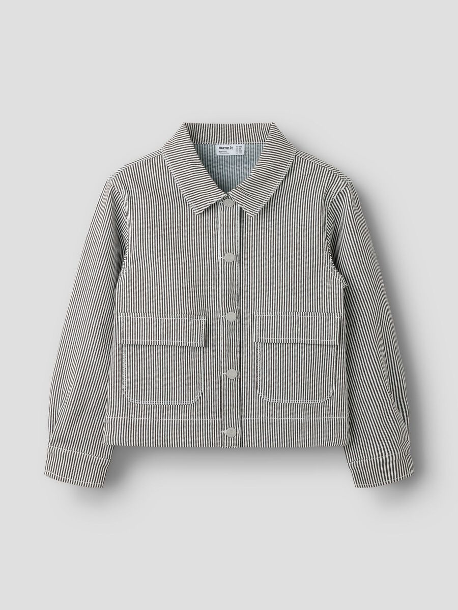 Carousel image 1 STRIPED JACKET, White