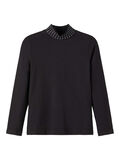 Name it HIGH NECK STUDS LONG SLEEVED TOP, Black, highres - 13196096_Black_001.jpg