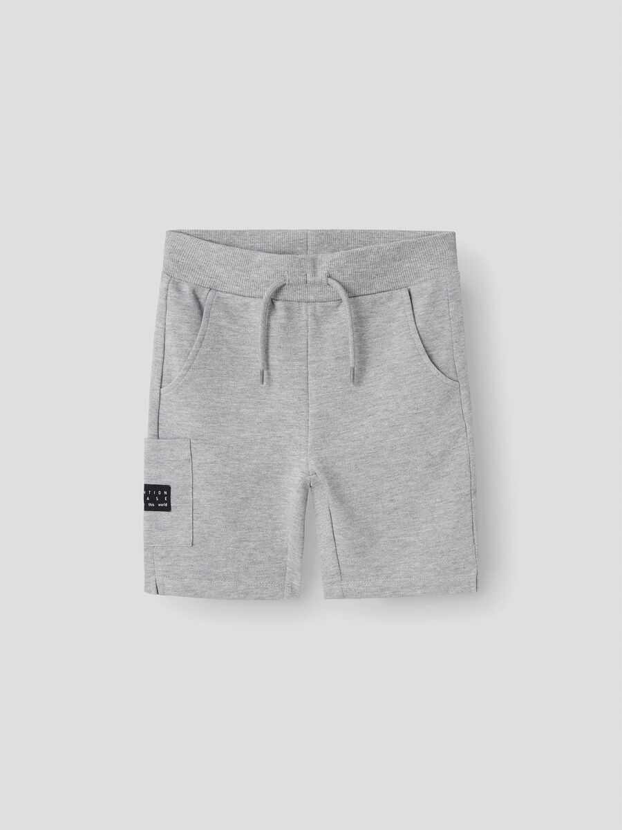 Carousel image - LONG SWEAT SHORTS, Grey Melange | 1
