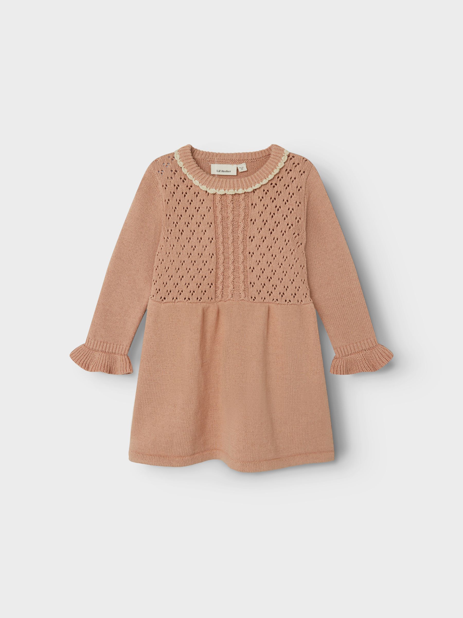 Lil Atelier KNITTED DRESS Toddler Girls Beige NAME IT Belgium