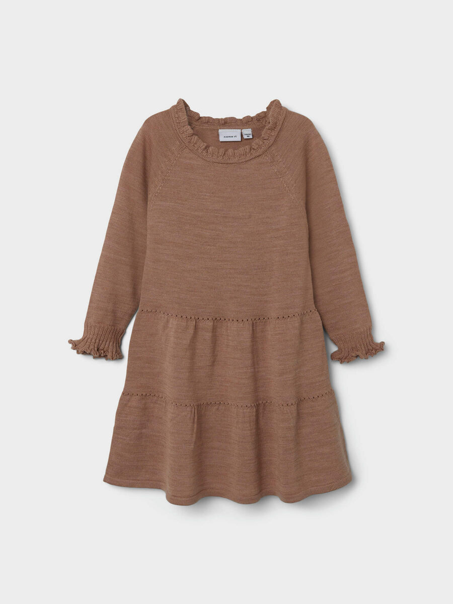 Name it MERINO WOOL DRESS, Cognac, highres - 13199405_Cognac_003.jpg