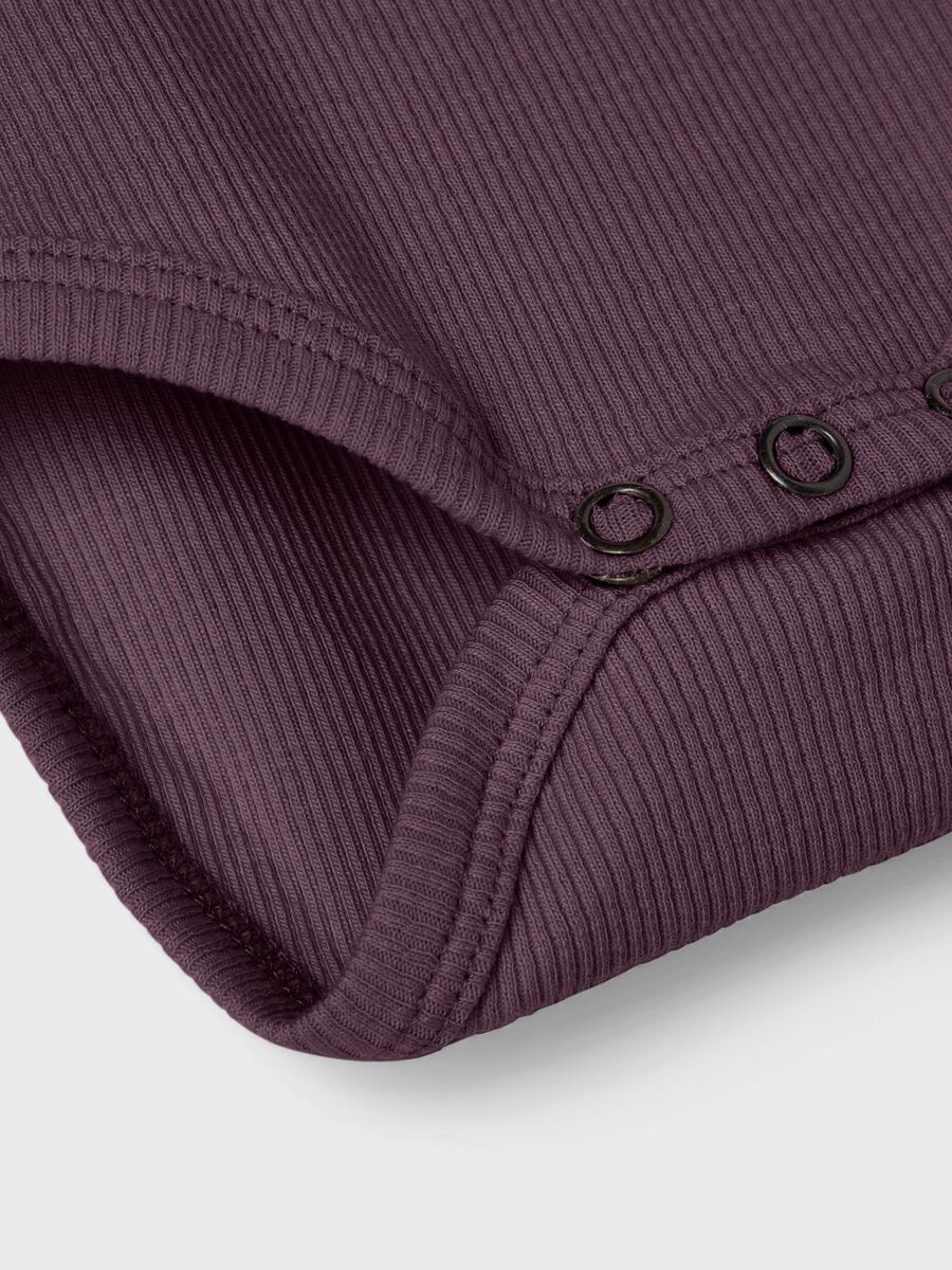 Carousel image - LONG SLEEVED RIB ROMPER, Fig | 3