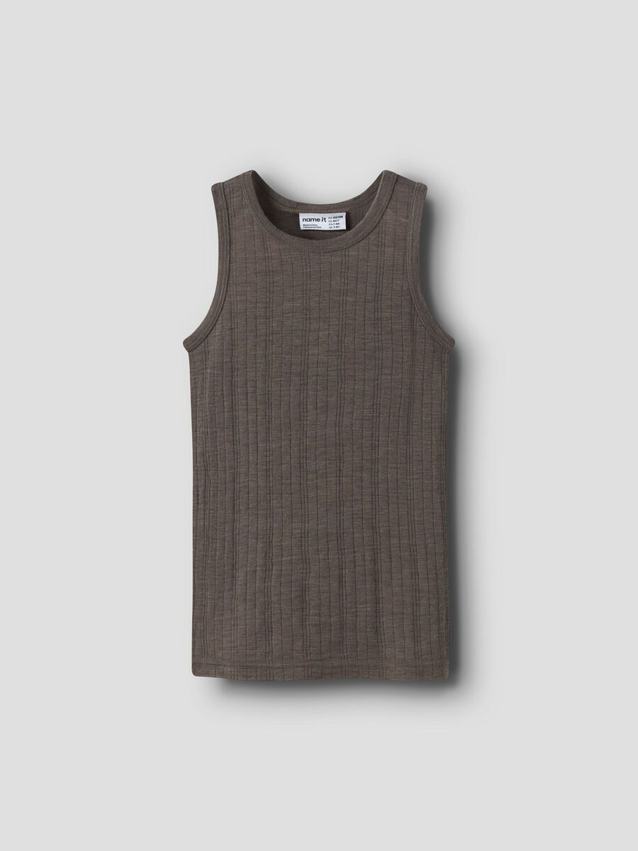 Carousel image 1 MERINO WOOL TANK TOP, Morel