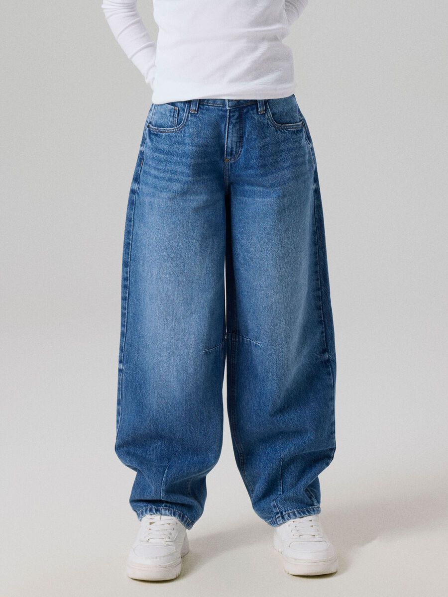 Product carousel image 1 BARREL FIT JEANS, Medium Blue Denim