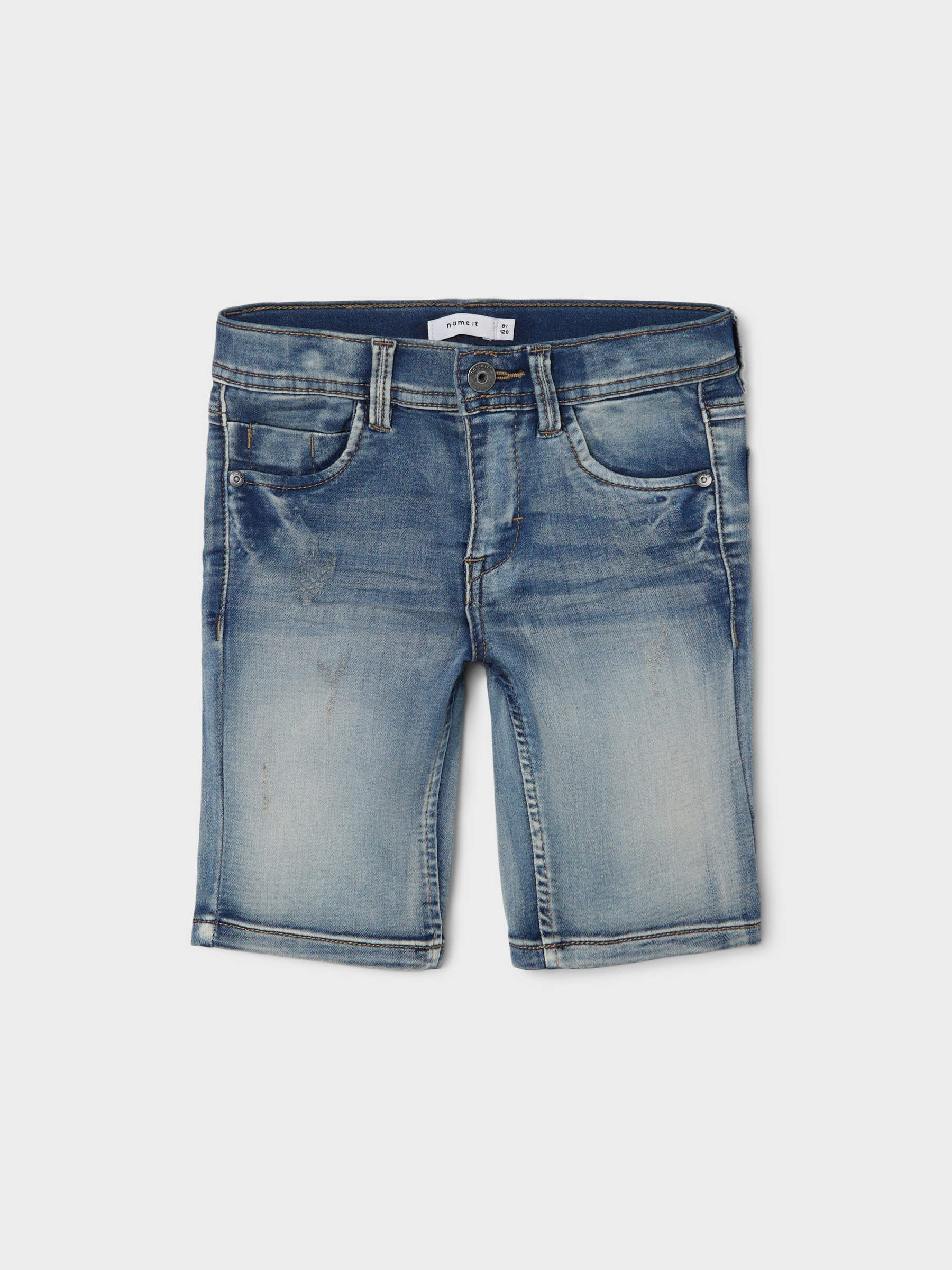 SLIM FIT DENIM SHORTS (Blue) from name 