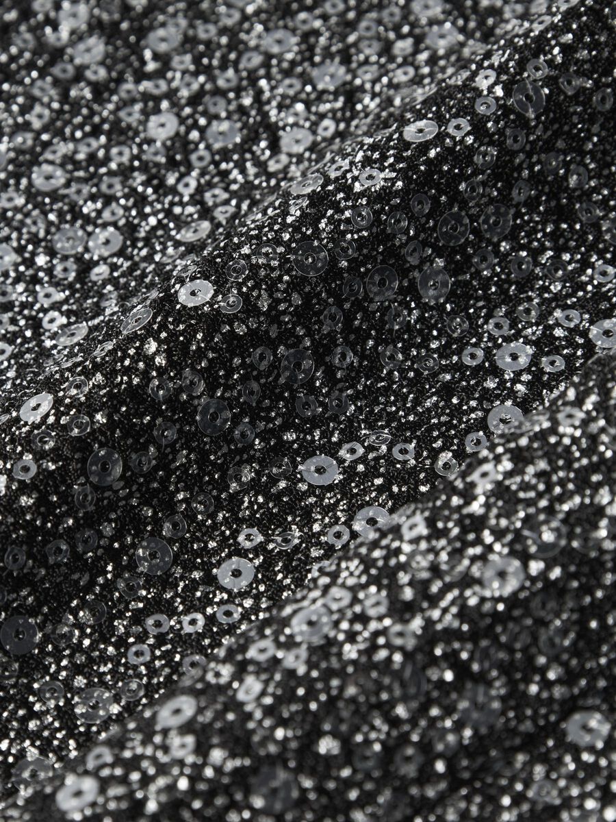 Carousel image - WIDE LEG GLITTER TROUSERS, Black | 5