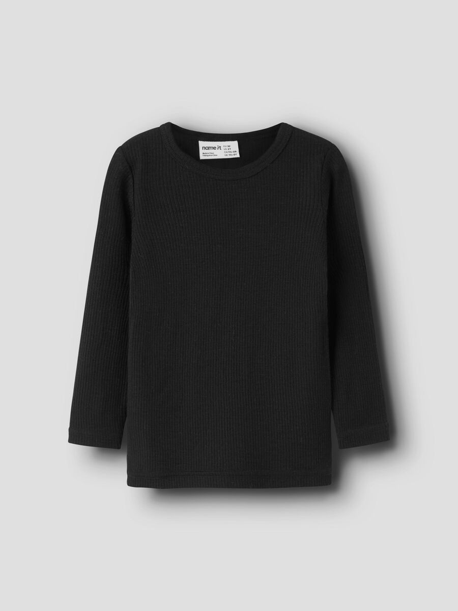 Carousel image 1 MERINO WOOL T-SHIRT, Black