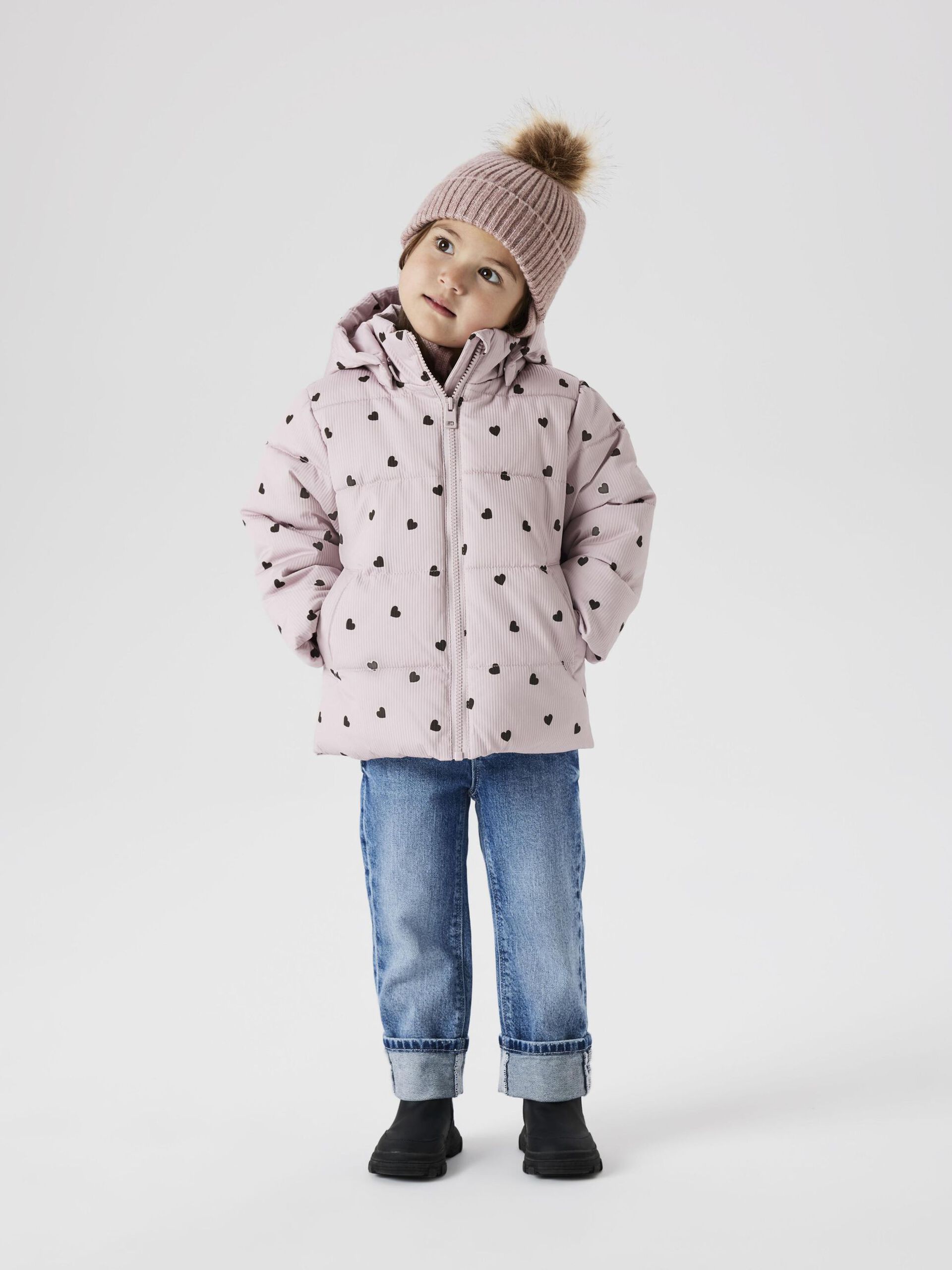 Carousel image - HEART PUFFER JACKET, Violet Ice | 3