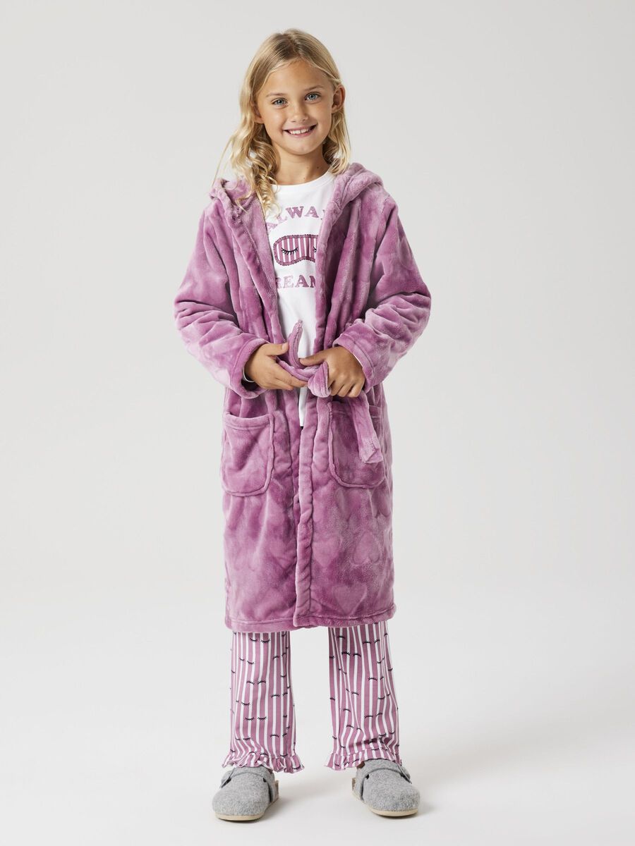 Carousel image - VELOUR BATHROBE, Mauve Orchid | 2