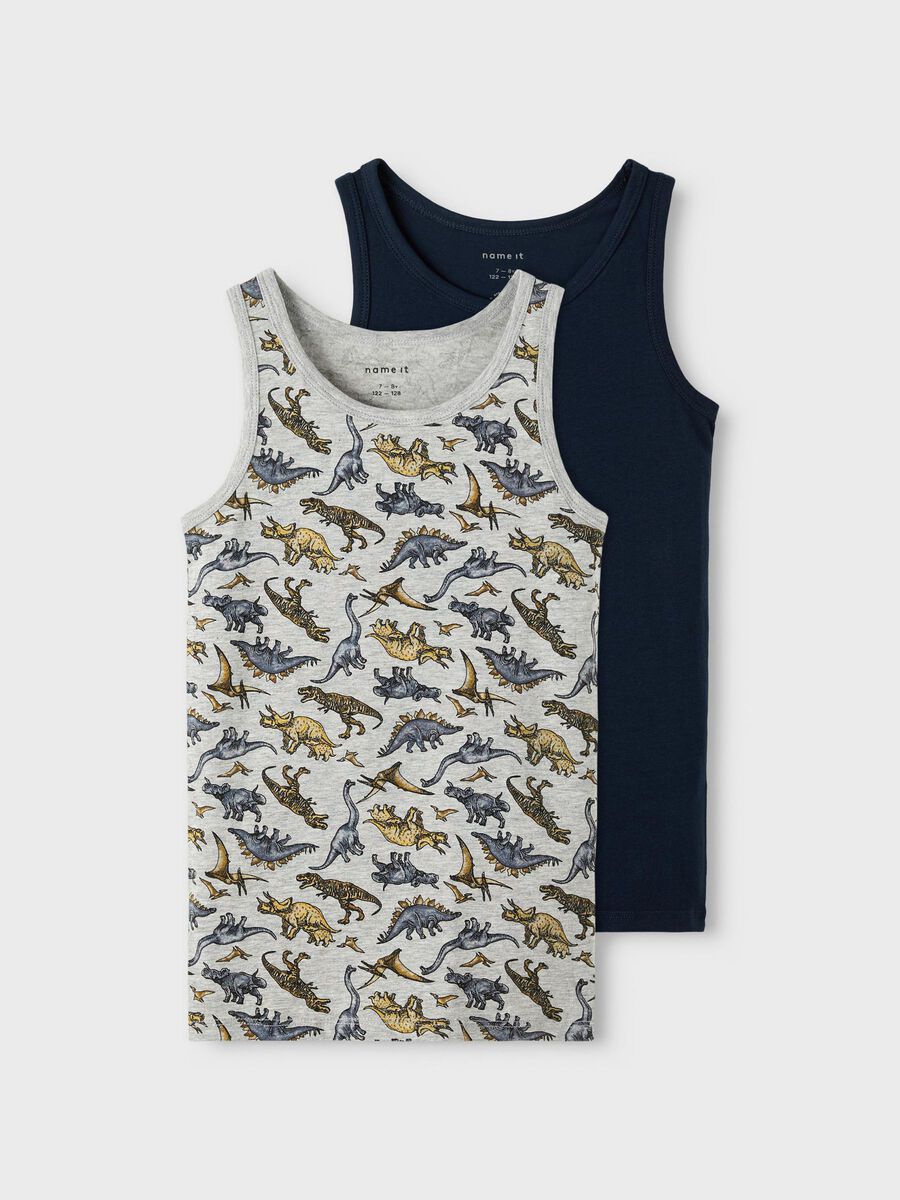 Name it 2-PACK DINOSAUR TANK TOP, Grey Melange, highres - 13204206_GreyMelange_003.jpg