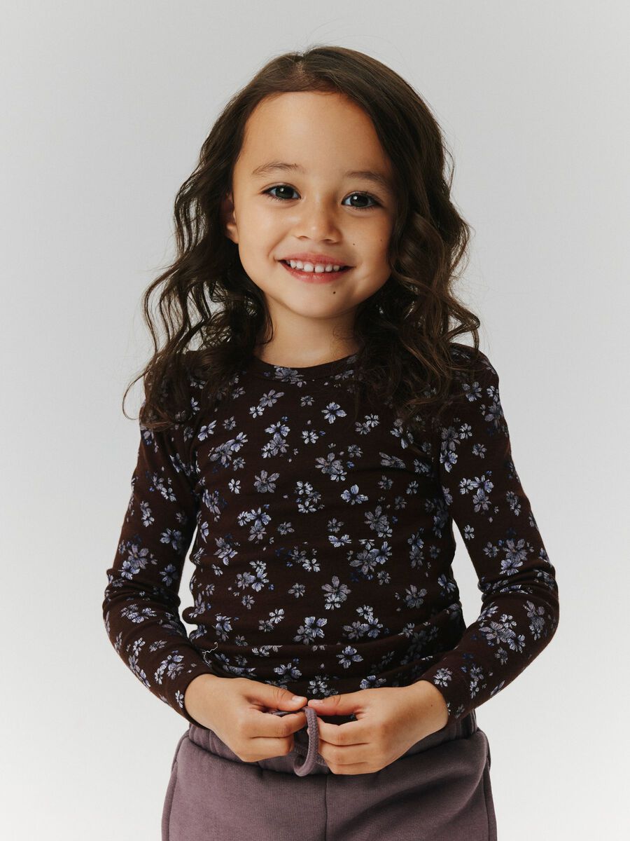 Product carousel image 1 PRINTED LONG SLEEVED TOP, Chicory Coffee