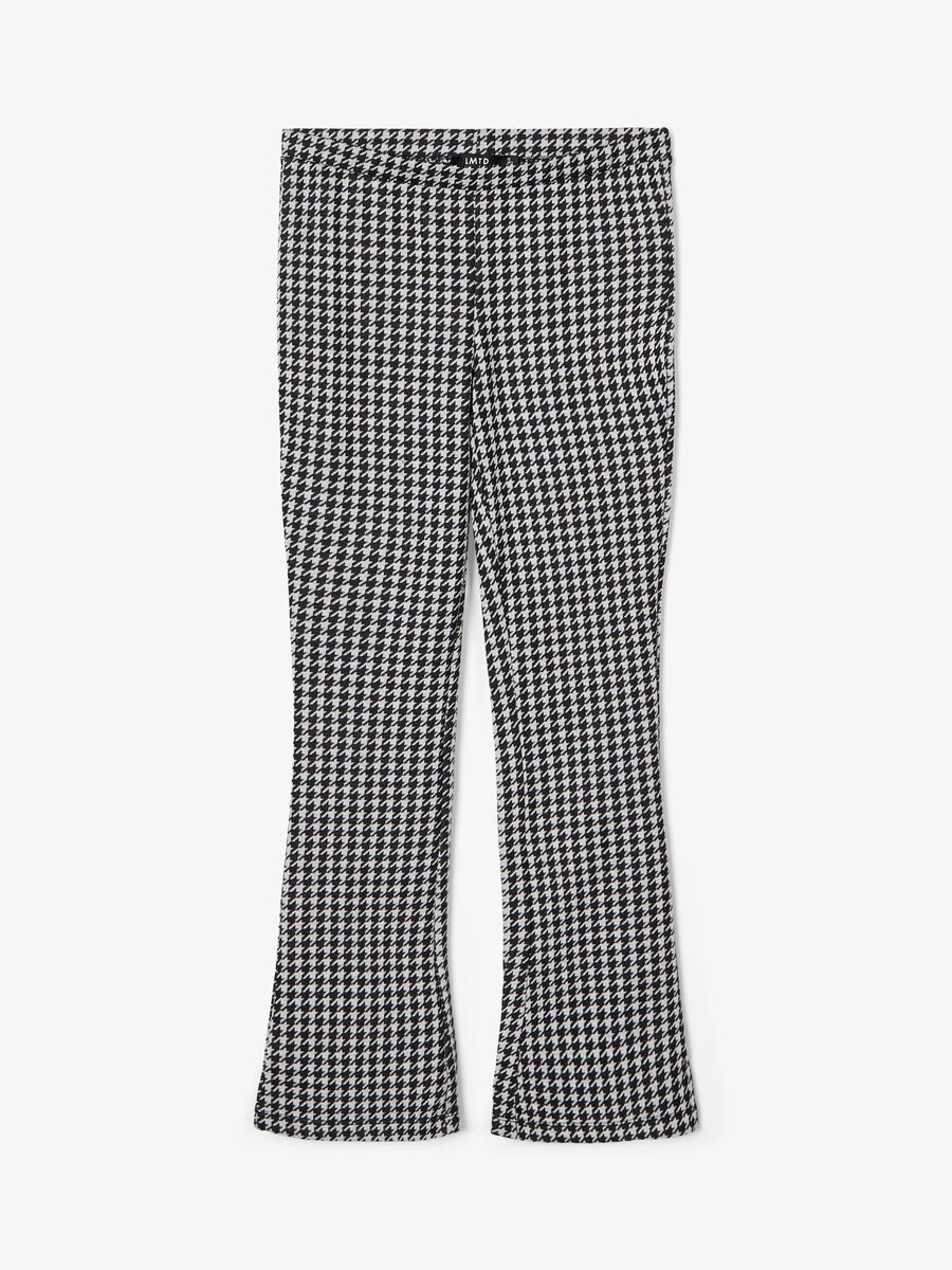 Name it HOUNDSTOOTH CHECKED BOOT-CUT TROUSERS, Black, highres - 13187734_Black_003.jpg