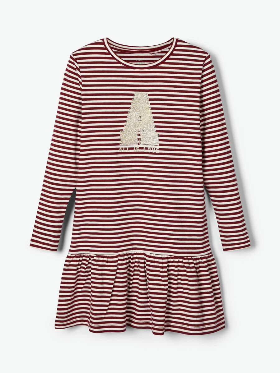 Name it STRIPED COTTON DRESS, Cabernet, highres - 13169072_Cabernet_003.jpg