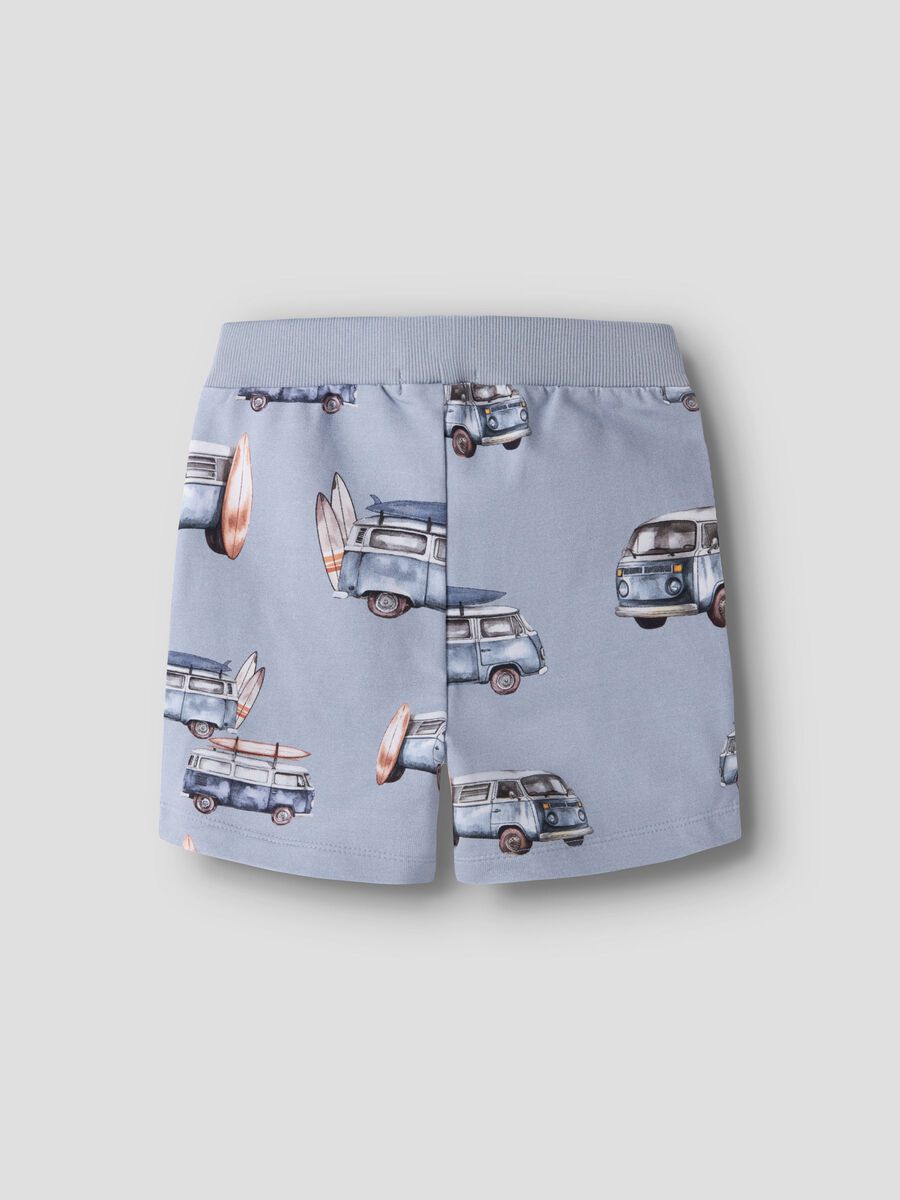 Carousel image - ORGANIC COTTON SWEAT SHORTS, Blue Fog | 3