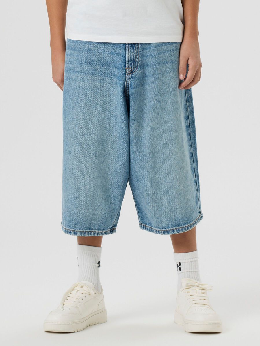 Product carousel image 1 BAGGY JORTS DENIM SHORTS, Medium Blue Denim
