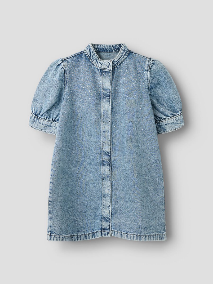 Product carousel image - RHINESTONE DETAIL DRESS, Medium Blue Denim | 1