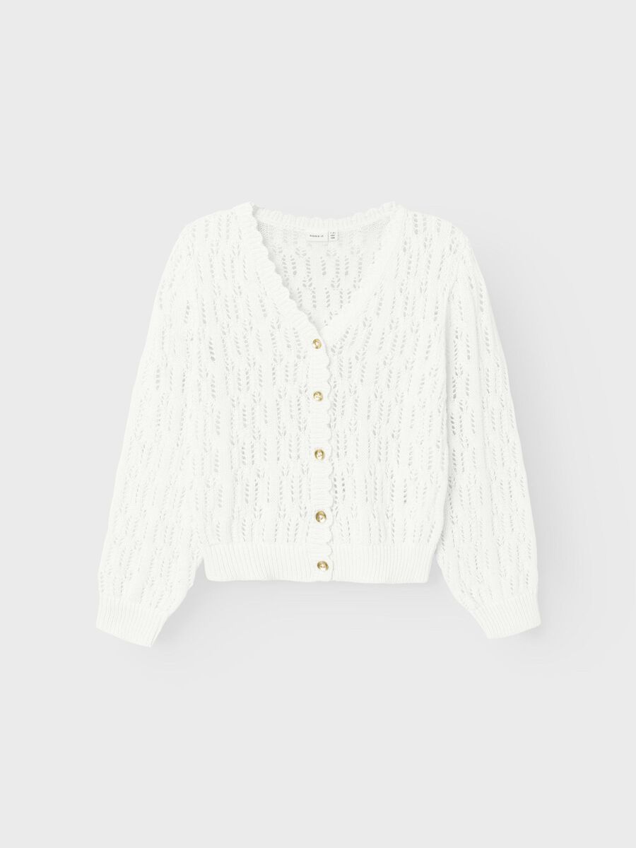 Name it LONG SLEEVED KNITTED CARDIGAN, Bright White, highres - 13227353_BrightWhite_003.jpg