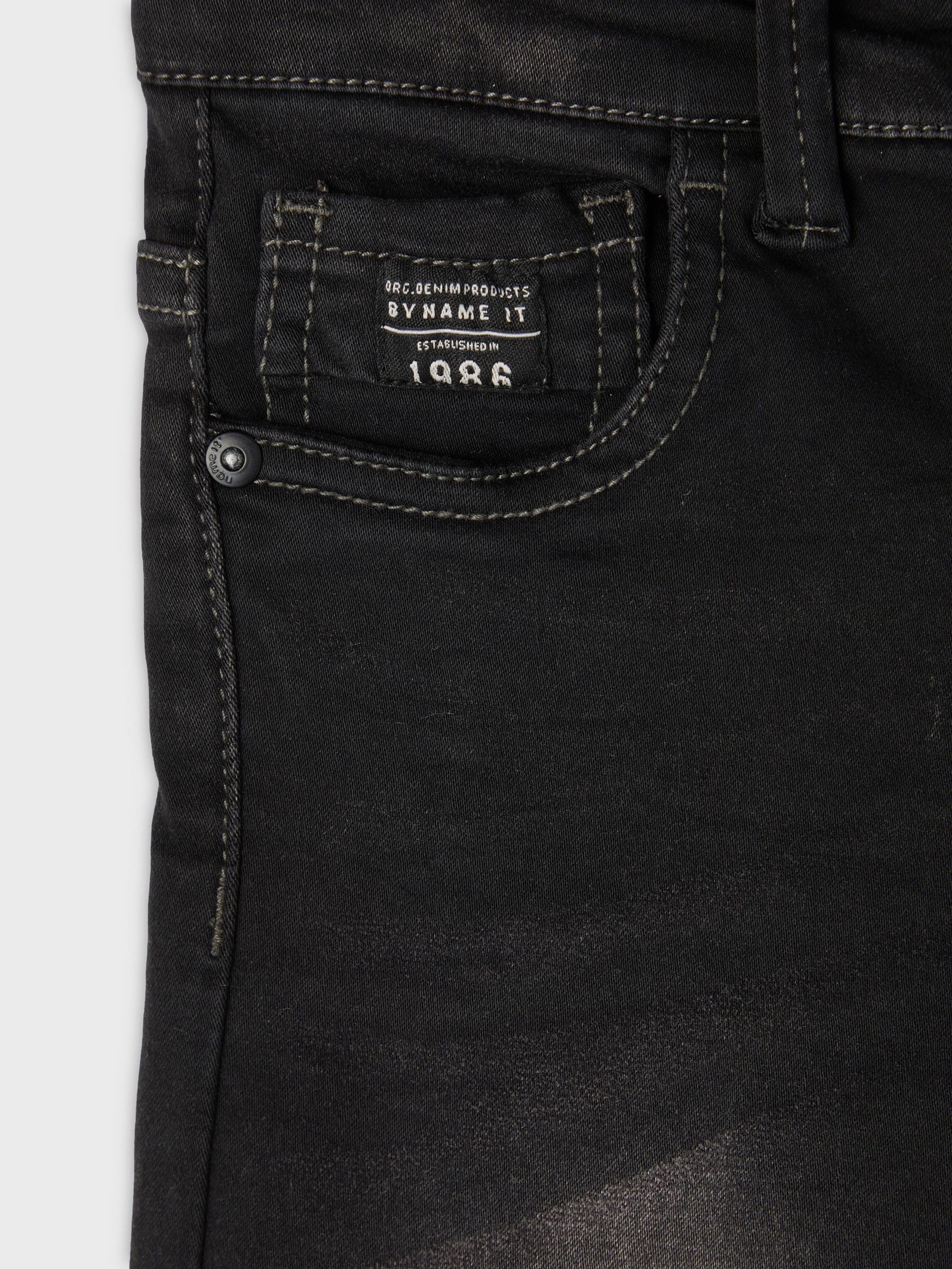 SLIM FIT DENIM SHORTS (Black) from name 