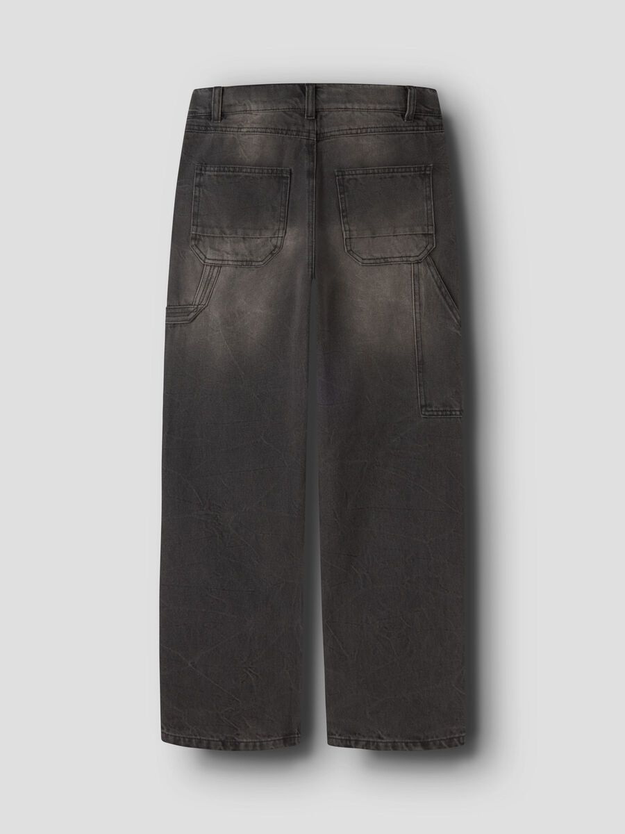 Carousel image - JAMBE DROITE STYLE CHARPENTIER JEAN, Brown Denim | 4