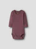 Product image thumbnail - LONG SLEEVED RIB ROMPER, Wild Ginger | 1