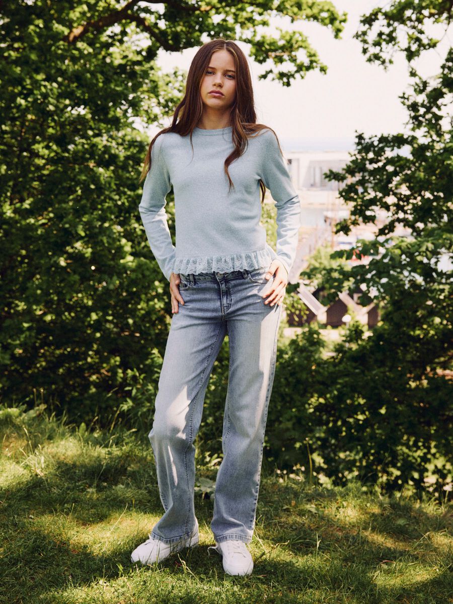 Carousel image - JAMBES LARGES JEAN, Light Blue Denim | 7