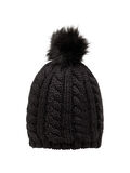 Name it KABELGEBREIDE POMPON MUTS, Black, highres - 13167877_Black_002.jpg