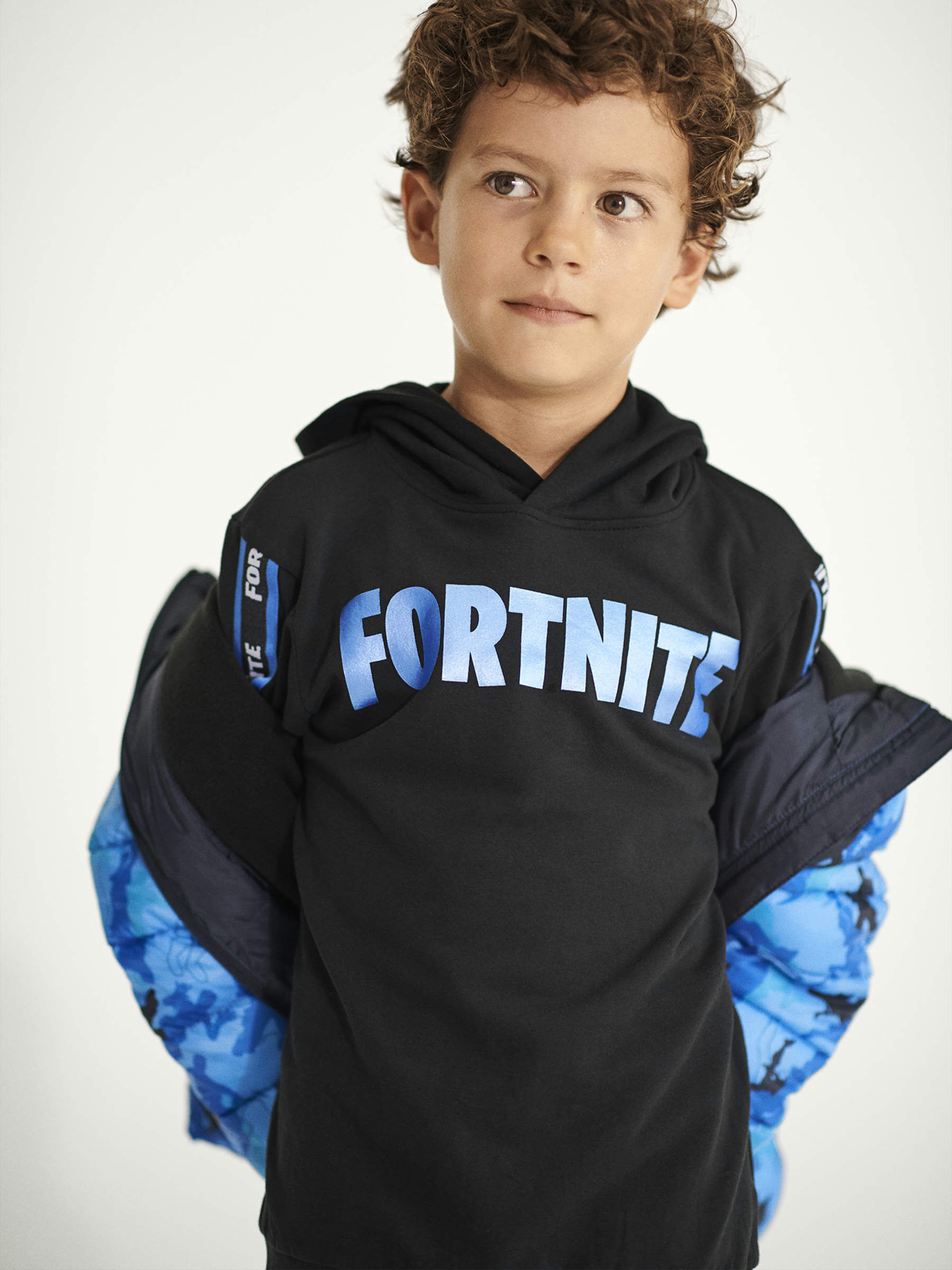 DE FORTNITE SUDADERA Ni os Negro NAME IT Espa a