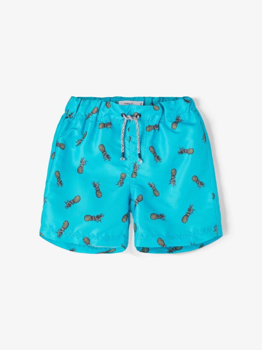 Name it PINEAPPLE PRINT SWIM SHORTS, Peacock Blue, highres - 13188214_PeacockBlue_003.jpg