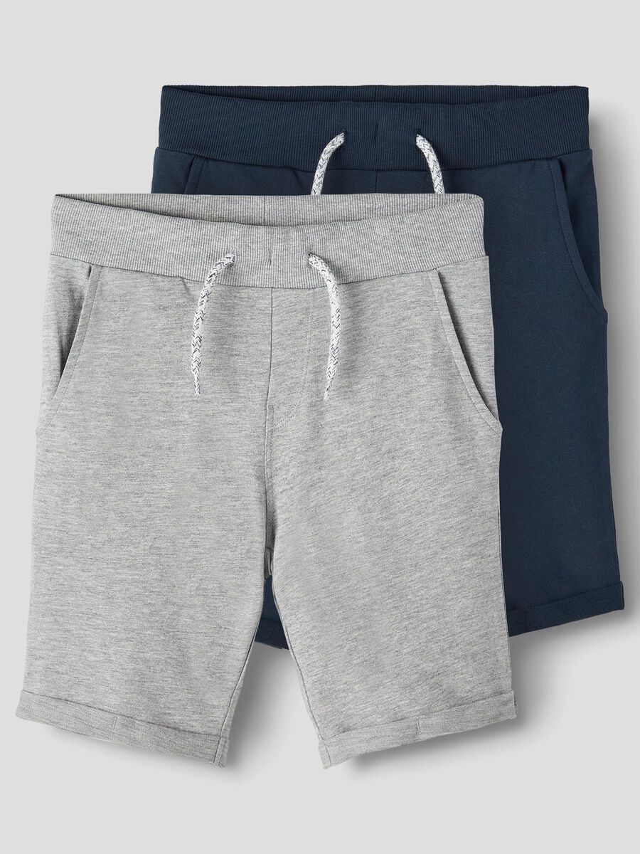 name it 2 PACK SHORTS, Grey Melange, highres - 13201787_GreyMelange_933140_003.jpg