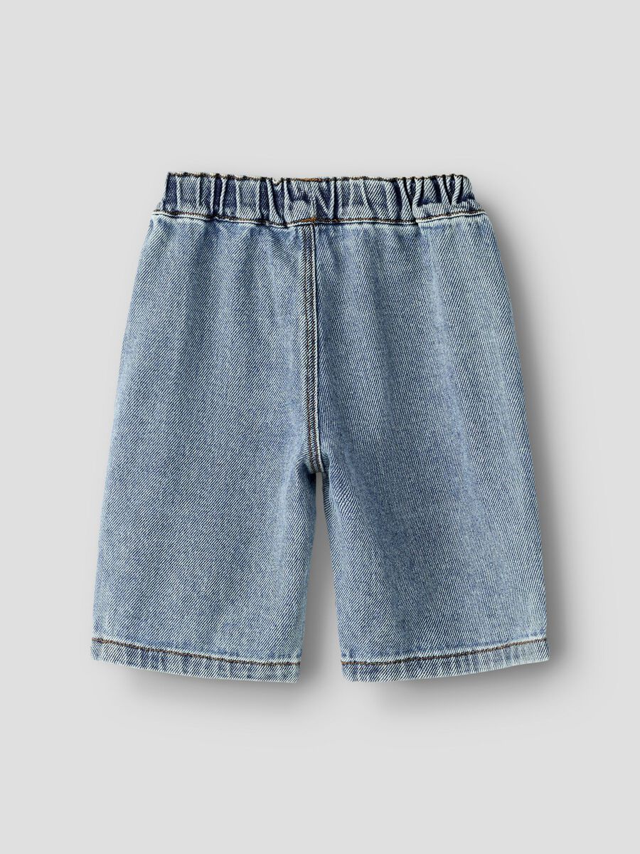 Carousel image 4 WIDE LEG SHORTS, Medium Blue Denim