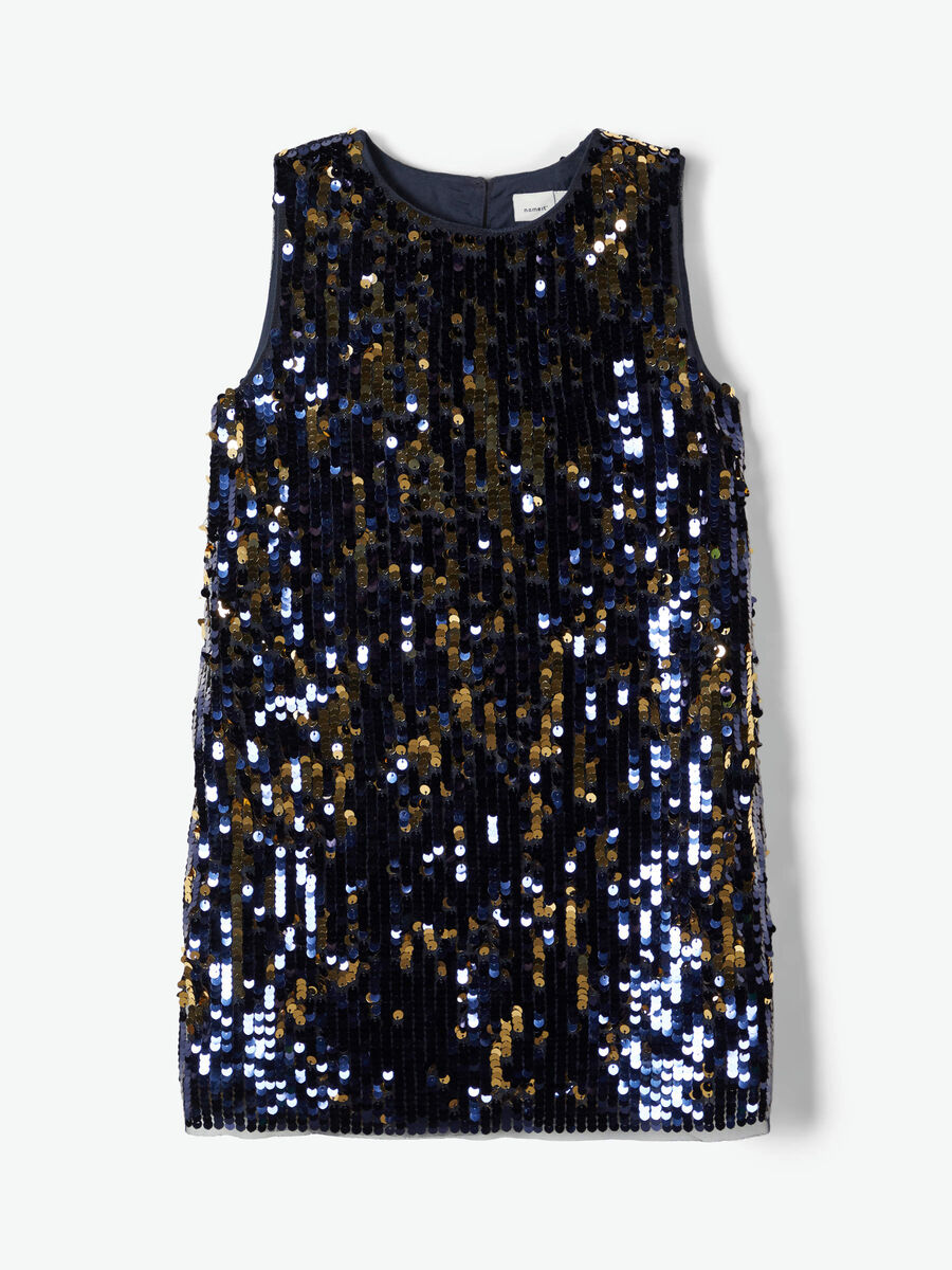 Name it A-SHAPE SEQUIN DRESS, Dark Sapphire, highres - 13171696_DarkSapphire_003.jpg