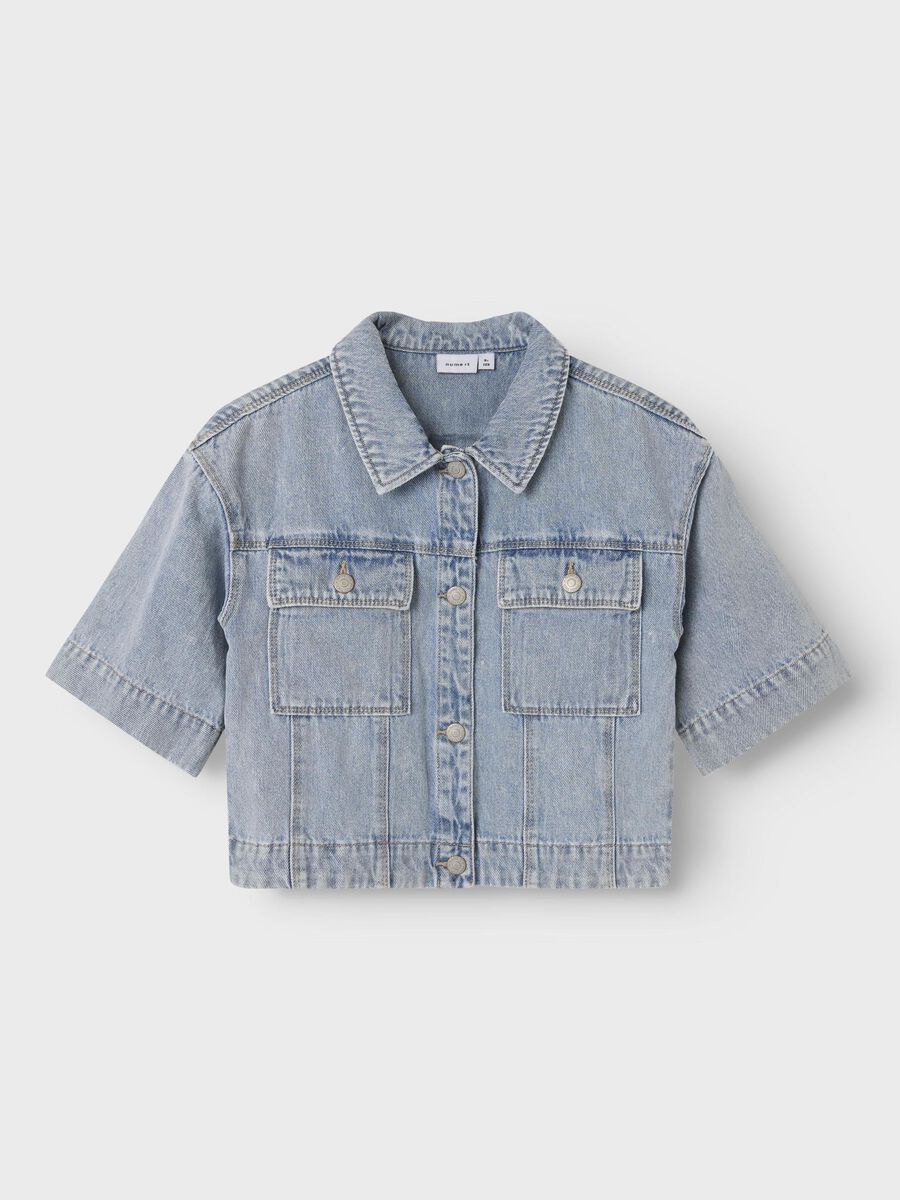 name it SHORT SLEEVED DENIM SHIRT, Light Blue Denim, highres - 13244279_LightBlueDenim_003.jpg
