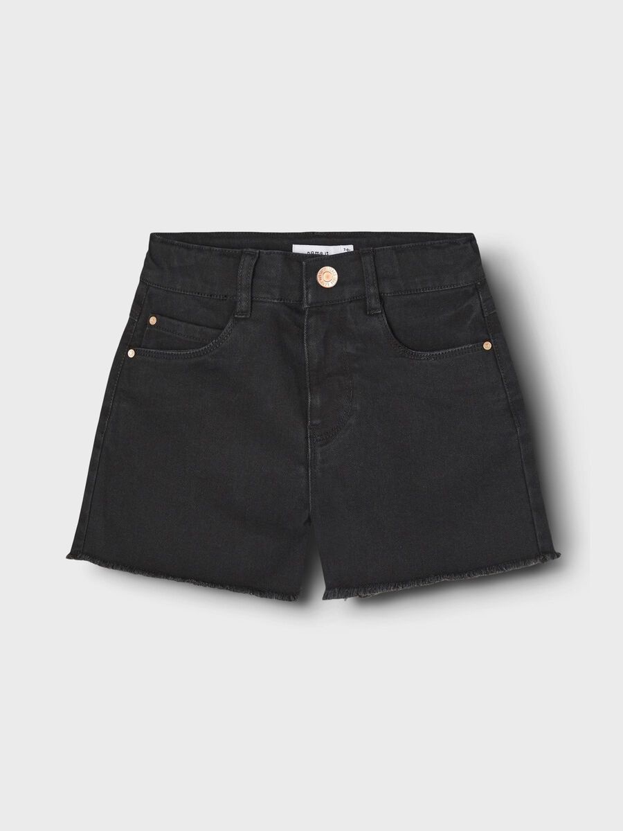 name it REGULAR FIT SHORTS, Black Denim, highres - 13197313_BlackDenim_003.jpg