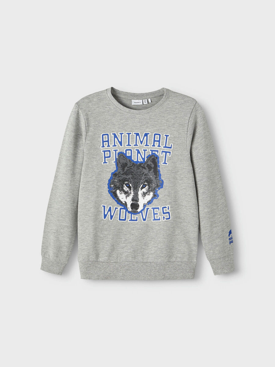 name it ANIMAL PLANET SWEATSHIRT, Grey Melange, highres - 13212653_GreyMelange_003.jpg