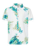 Name it SHORT-SLEEVE LEAF PRINT SHIRT, Bright White, highres - 13166020_BrightWhite_001.jpg