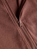 Product image thumbnail - ZIPPED RIB ONE-PIECE SUIT, Marron | 4