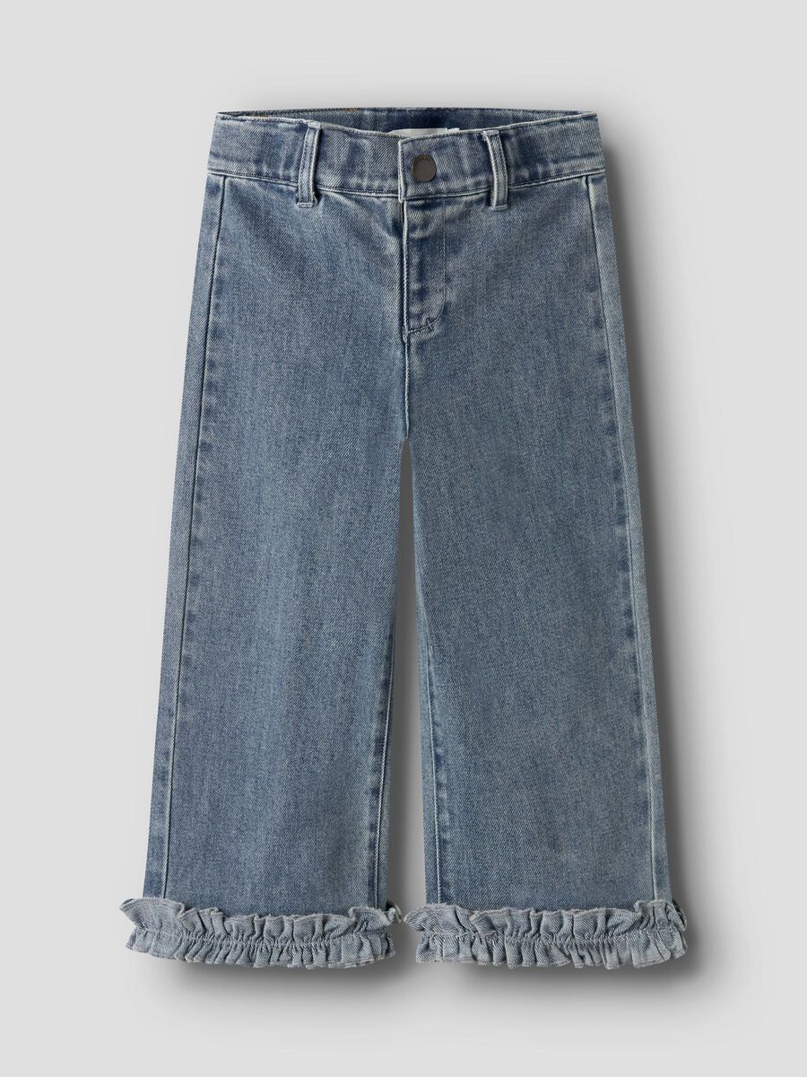 Carousel image - WIDE LEG JEANS, Medium Blue Denim | 1