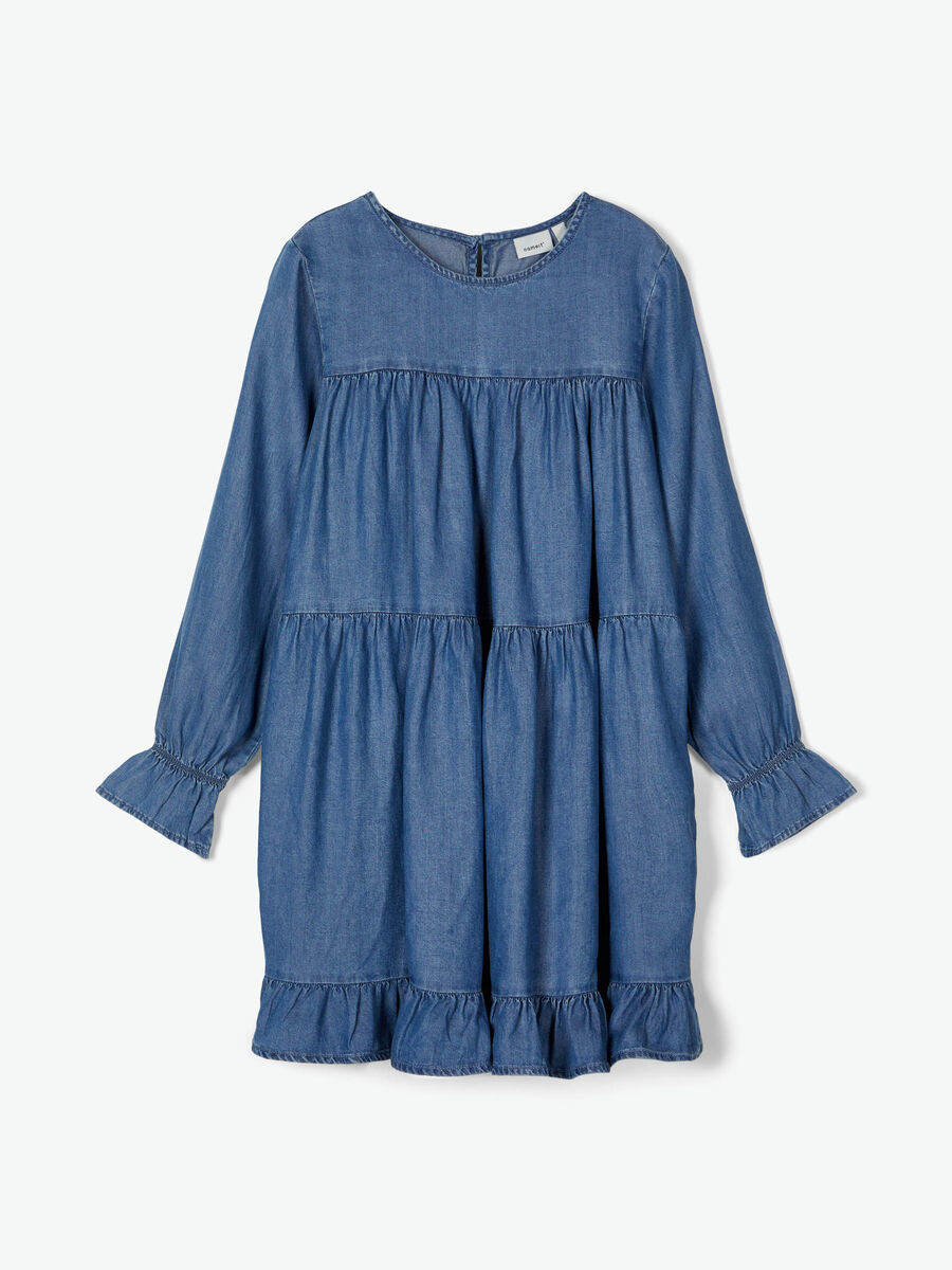 Name it TIERED DENIM DRESS, Dream Blue, highres - 13189143_DreamBlue_003.jpg