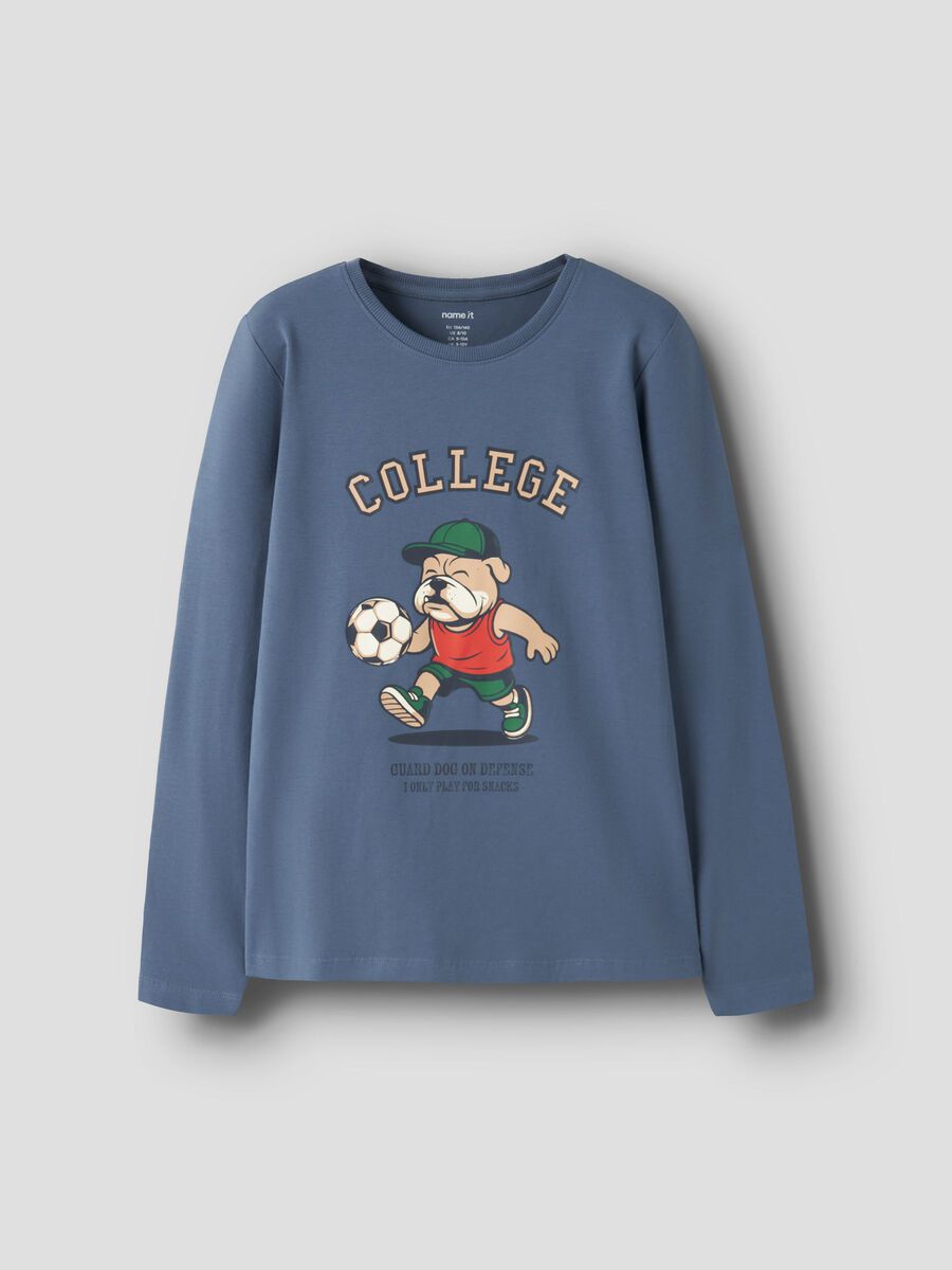 Product carousel image - PRINTED LONG SLEEVED TOP, Vintage Indigo | 1