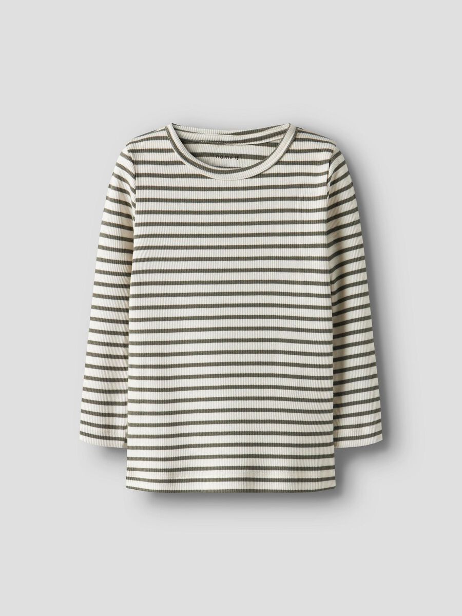 name it STRIBET TOP MED LANGE ÆRMER, Dusty Olive, highres - 13235722_DustyOlive_003.jpg
